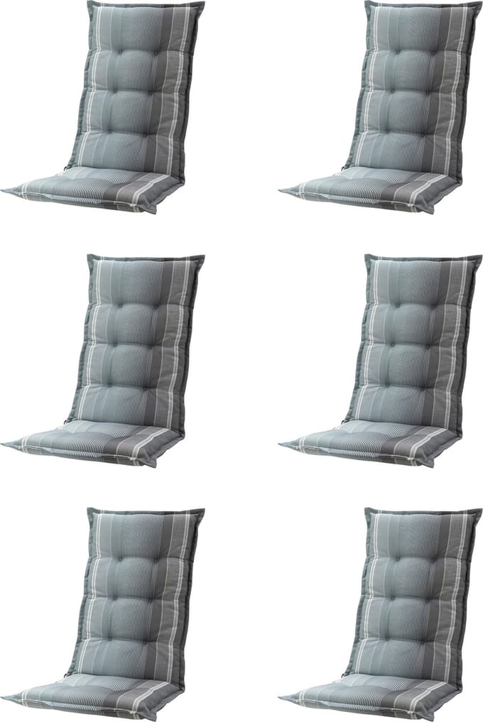 Madison - Tuinkussen - Lage Rug - 6 st - Stef Grey - 105x50cm - Grijs