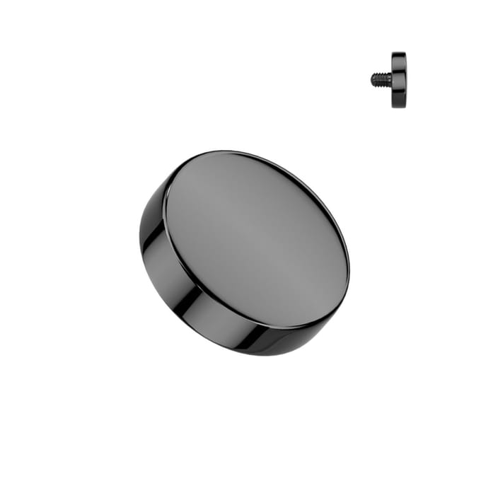 Dermal top 4 mm rond egaal zwart 1.6mm - LMPiercings