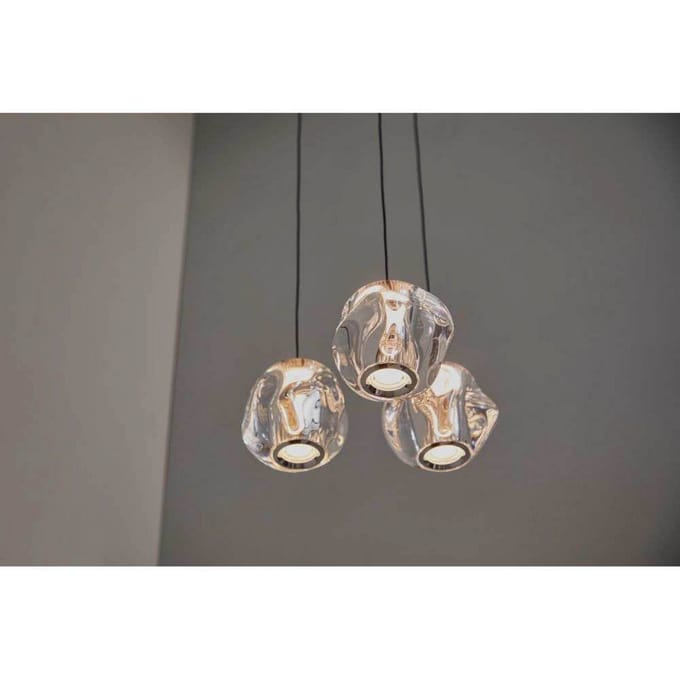 LOOM DESIGN LED hanglamp Ice Ball 3, helder, acryl
