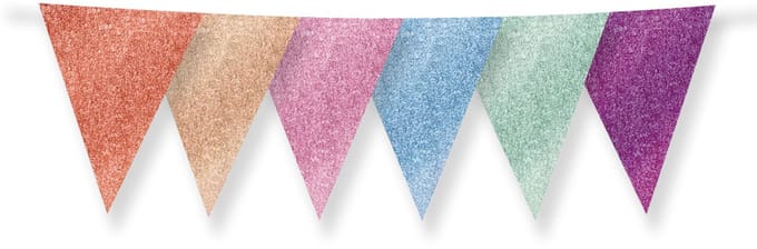 Glitter flags 16 x 20cm - Multi colour