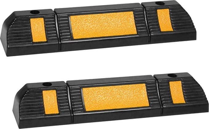 ACXIN Parkeerstop Set 1 Paar Wielstopper Rubber Parkbegrenzing Reflecterende Strepen Garage