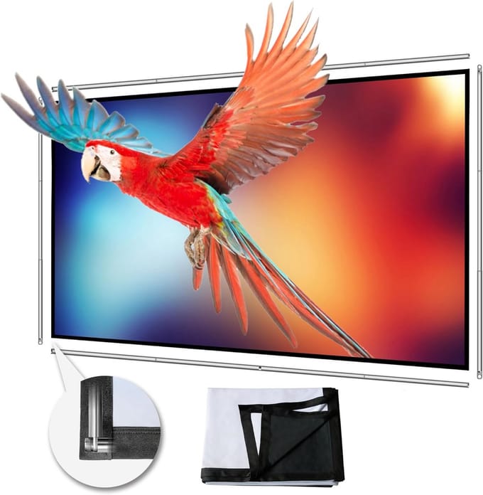 Opvouwbaar projectiescherm 70 inch 16:9 HD 4K