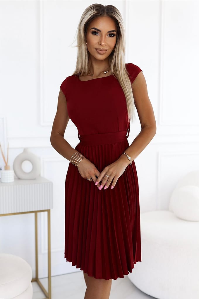 Chic Daily Pleats - Burgunderrot / XL