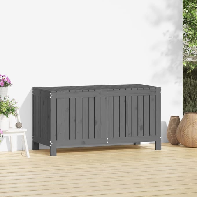 vidaXL - Tuinbox - 115x49x60 - cm - massief - grenenhout - grijs