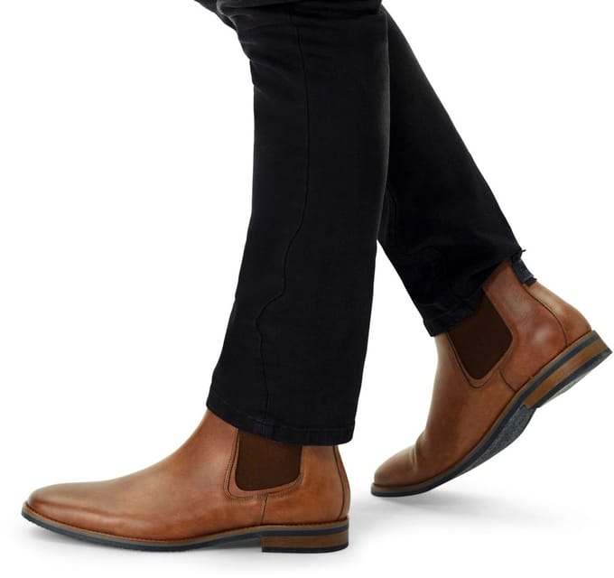 Van Lier - Heren - Cognac leren chelsea boots - Maat 45