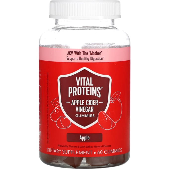 Vital Proteins, Appelciderazijn Gummies, Appelsmaak, 60 Stuks