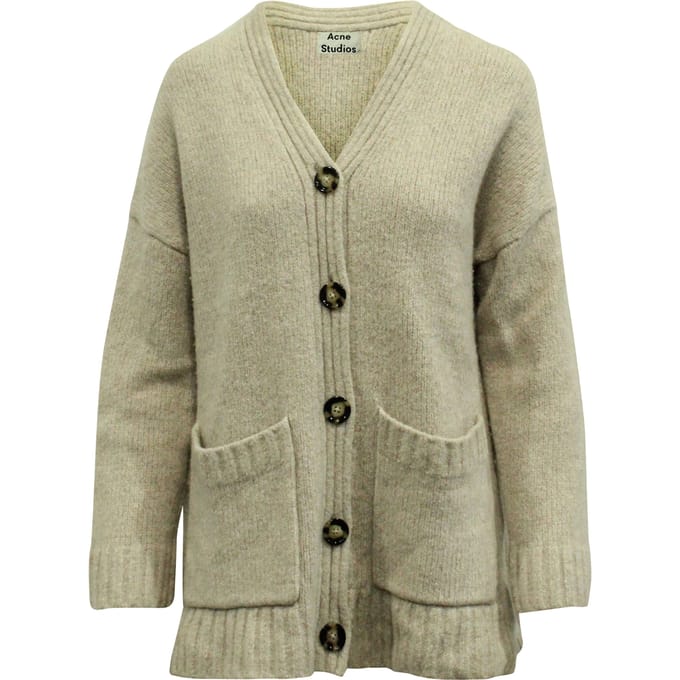 Acne Studios gebreid oversized vest van beige wol