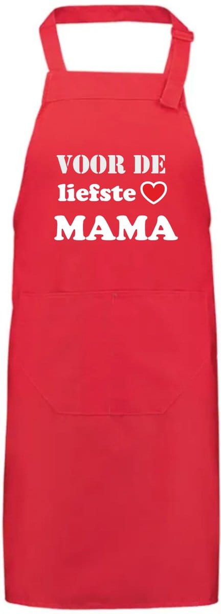 Schort Voor de liefste Mama | Moederdag | Moederdag cadeautje | Rood