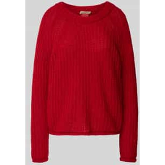Relaxed fit gebreide pullover met mohairgehalte