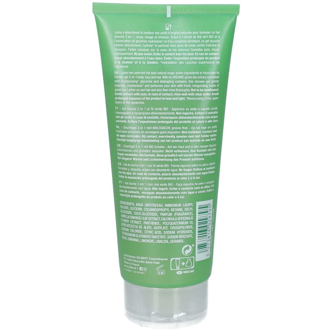 Laino 3 in 1 Shower Gel with Organic Green Tea 200 Douchegel