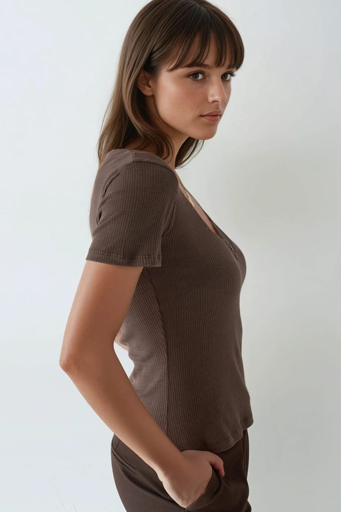 V-hals Blouse met Kantdetail