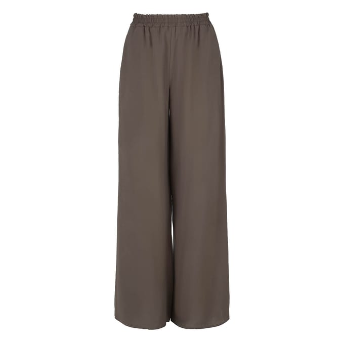 Khaki palazzo broek