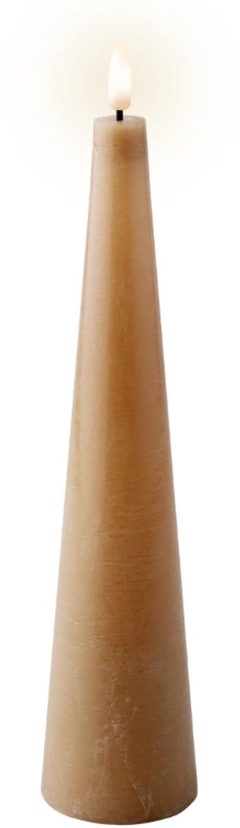 Lumineo LED kaars wax Ø5,8 x 27,8 cm - lichtbruin