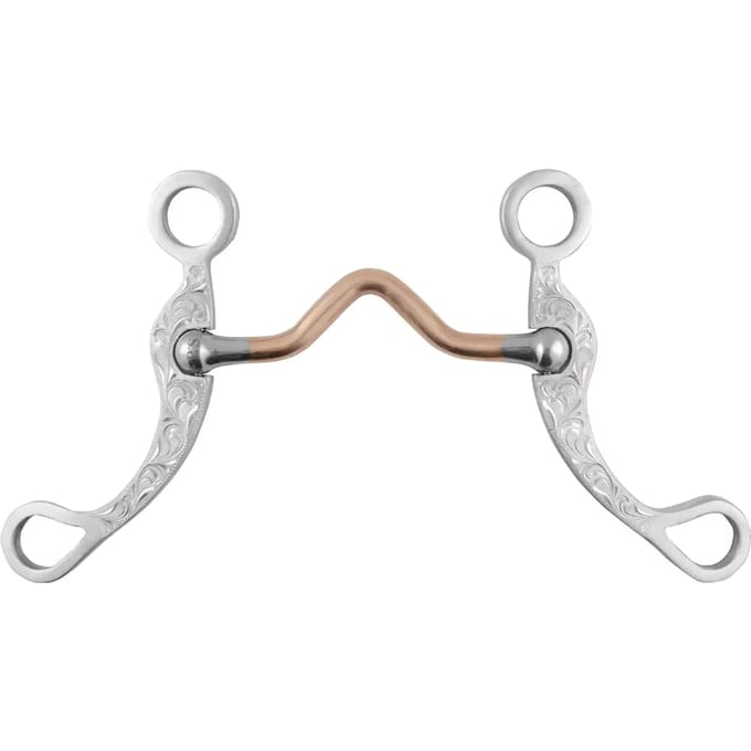 Mors western snaffle voor paard met versierde staven van roestvrij staal Pool's