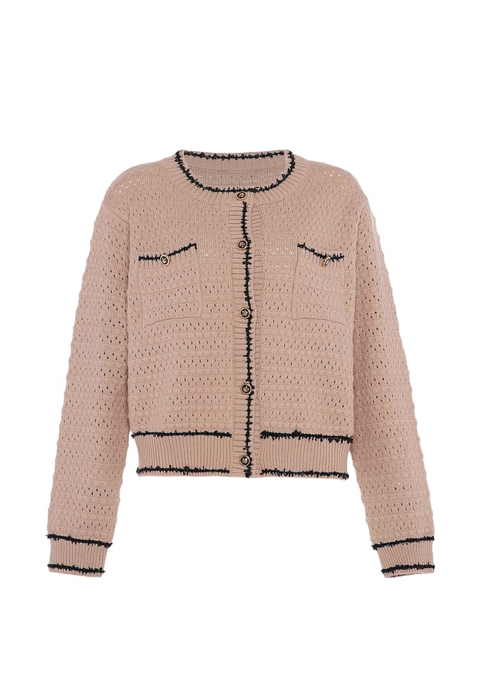 Faina Vest Dames beige/ zwart