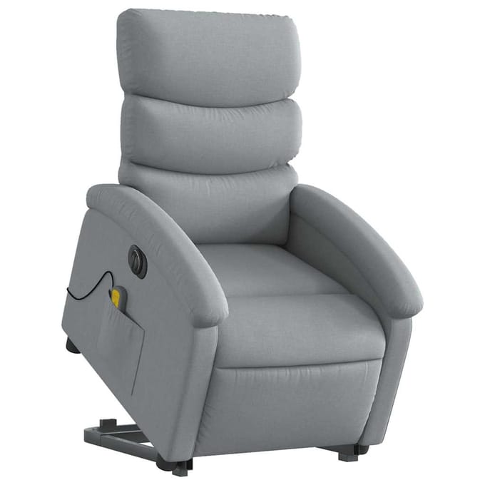 vidaXL - Sta-op-massagestoel - elektrisch - verstelbaar - stof - lichtgrijs