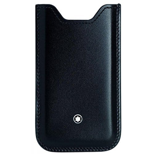 Montblanc meisterstück leather smartphone holder, formaat 7,3 x 13 cm., kleur zwart