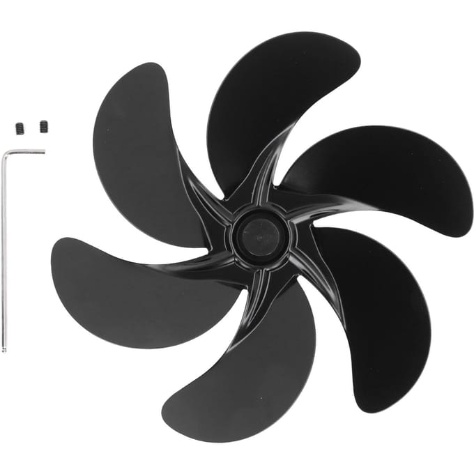 6 Bladen Openhaard Ventilatorblad Vervanging Universeel Aluminiumlegering Ventilatorblad Kachelventilator Accessoires black
