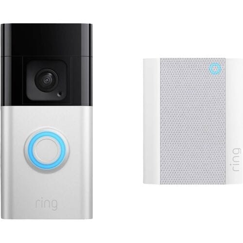 ring Video Doorbell + Chime (2nd Gen) Complete set voor Video-deurintercom via WiFi WiFi Nikkel (mat), Zwart