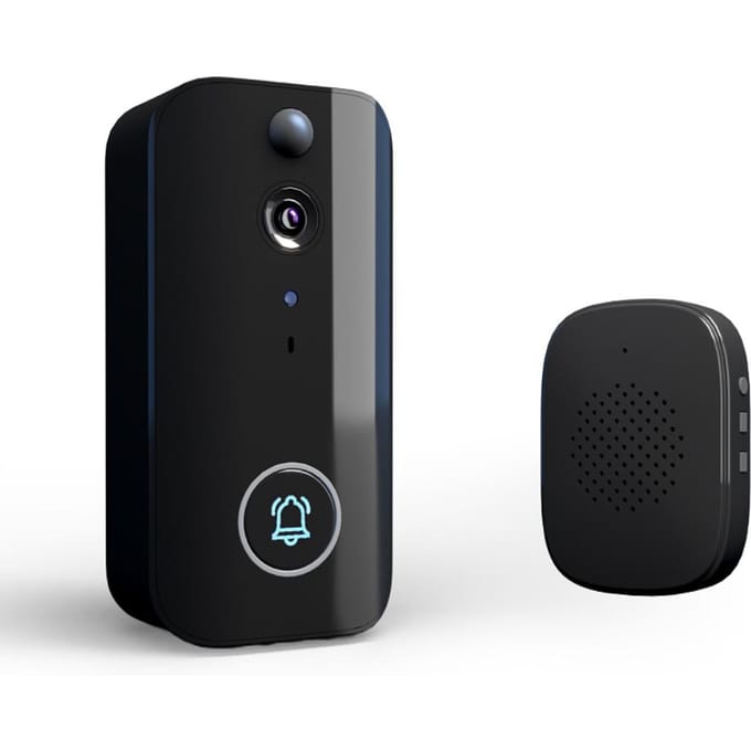 Slimme Deurbel Ring Deurcamera met Bewegingsdetectie WiFi Draadloze Video Belcamera Oplaadbaar zwart