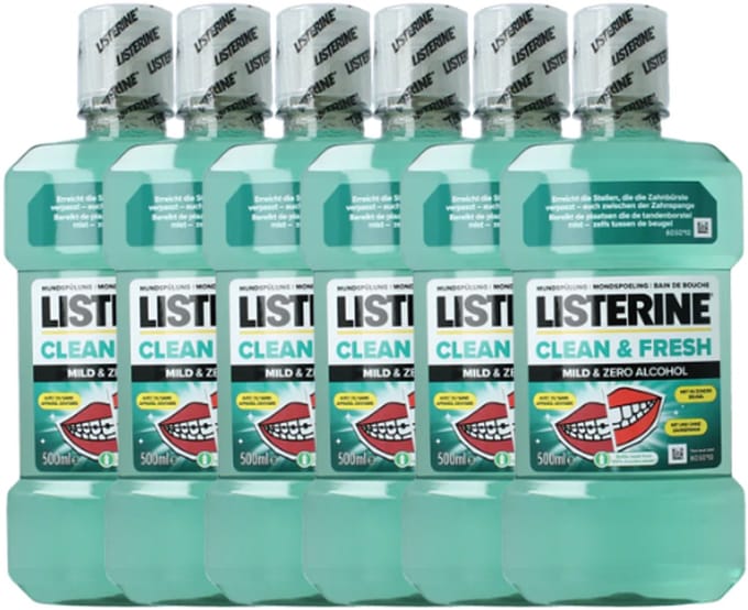 Listerine Clean & Fresh Mondwater - 6 x 500 ml