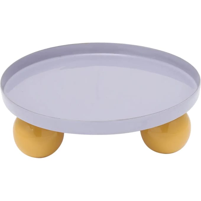 Present Time Dienblad Double Funky Round - Paars - 20x20x7cm - Modern