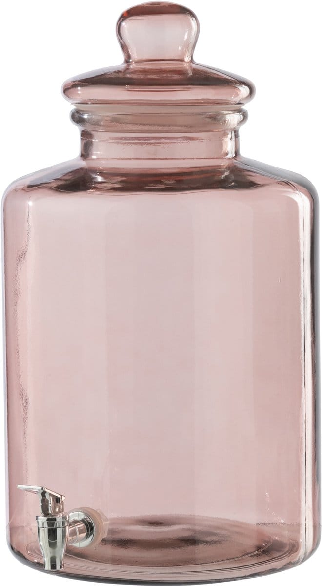 J-Line drankdispenser - glas - zalmroze