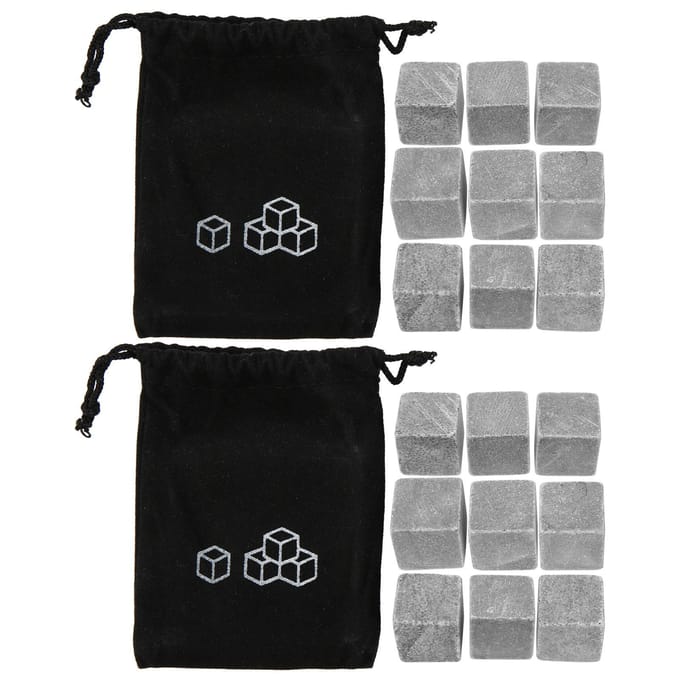 2Set 9 stuks/set Whiskey Stenen Sipping IJsblokjes Koeler Herbruikbare Wijn Dranken Koeler Stenen gray