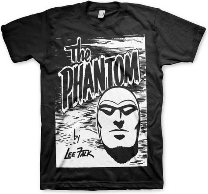 The Phantom Heren Tshirt -S- Sketch Zwart