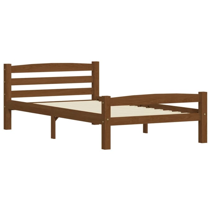 vidaXL - Bedframe - massief - grenenhout - honingbruin - 90x200 - cm