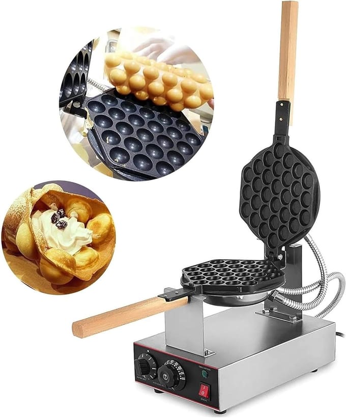 Wafelijzer - Eierkoekmachine - Desserts Maken - Instelbare Temperatuur - 30 Stuks - Zwart