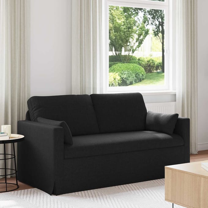 vidaXL - Bank - 2-zits - Zwart - 158 - x - 78 - x - 80 - cm - Stof