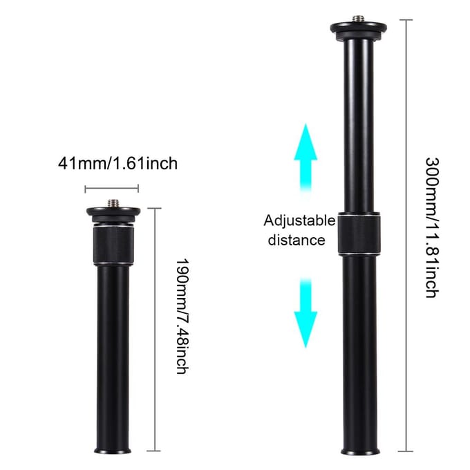 PULUZ Statiefbevestiging Monopod Verlengstuk Camera met verstelbare lengte black