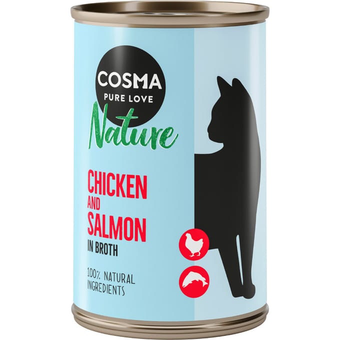 12x140g Nature Kip & Zalm Cosma Kattenvoer