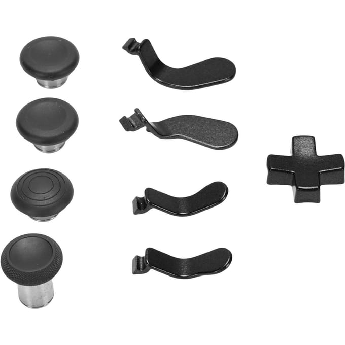 Sticks de pouce en métal de remplacement pour manette Elite Série 2 Core avec 4 magnétiques remplaçables noir