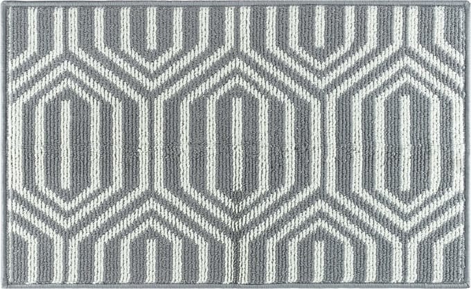 QUVIO Deurmat - Retro - Grijs - Wit - Voor binnen - Vloerkleed - Droogloopmat - Deurmat met print - 50 x 81 cm
