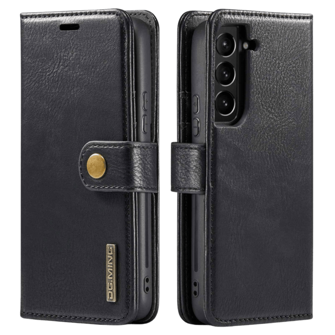 DG.MING Samsung S23 Lederen 2-in-1 Wallet Hoesje Zwart