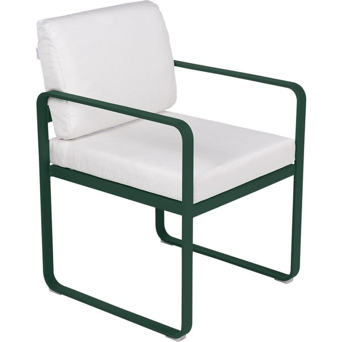 Fermob BELLEVIE fauteuil voor de eethoek - 02 cedergroen - 81 witgrijs