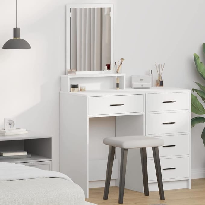 vidaXL - Kaptafel - Wit - 50 - x - 41 - x - 140 - cm - Bewerkt - hout