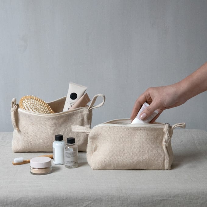 Toilettas- Little Lofts- Grijs- Beige- Jute