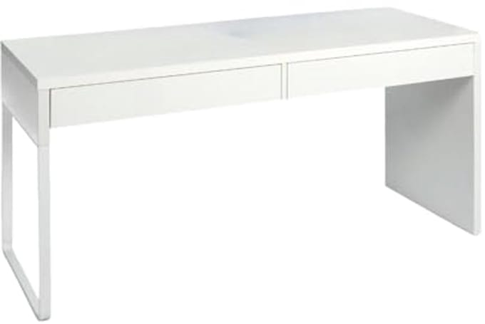 Omkeerbaar bureau met 2 laden - Modern en multifunctioneel in wit glanzend 138 x 75 x 50 cm