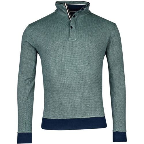 Baileys Trui Half Zip Allover Two-Tone Jacquard Interlock Pastel Groen / male