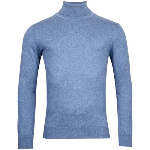 Baileys Trui Rollneck Cotton Cashmere Single Knit Midden Blauw / male