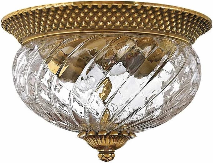 Hinkley LED Plafondlamp Plantation | 2X E27 Max 60W | Dimbaar | Burnished Brass