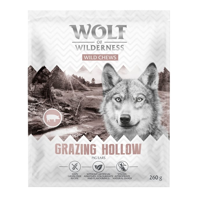260g Wolf of Wilderness varkensoren "Grazing hollows" hondensnacks