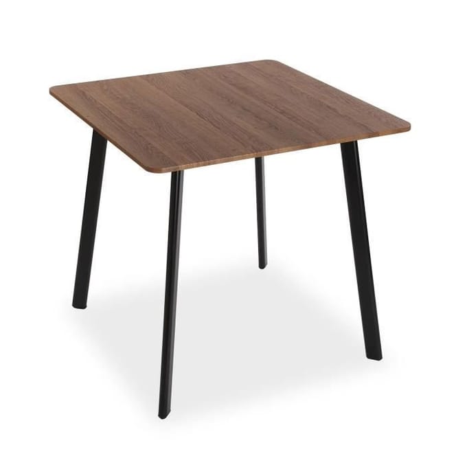Table de salle à manger - VERSA - Klaudia - Bois, PVC et métal - Marron et noir noir