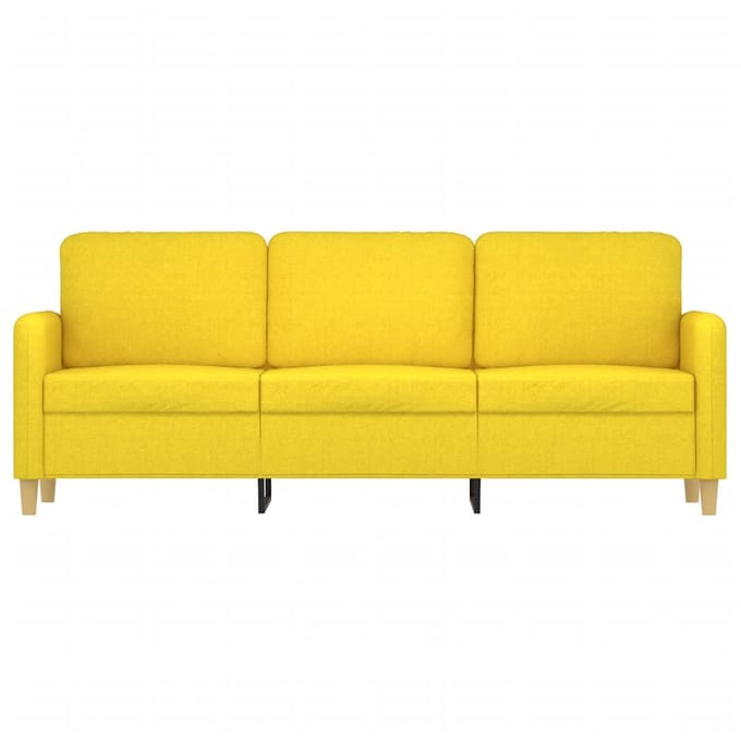 Vidaxl Bank 3-Persoons, Lichtgeel, 180 Cm, Bekleed met Stof