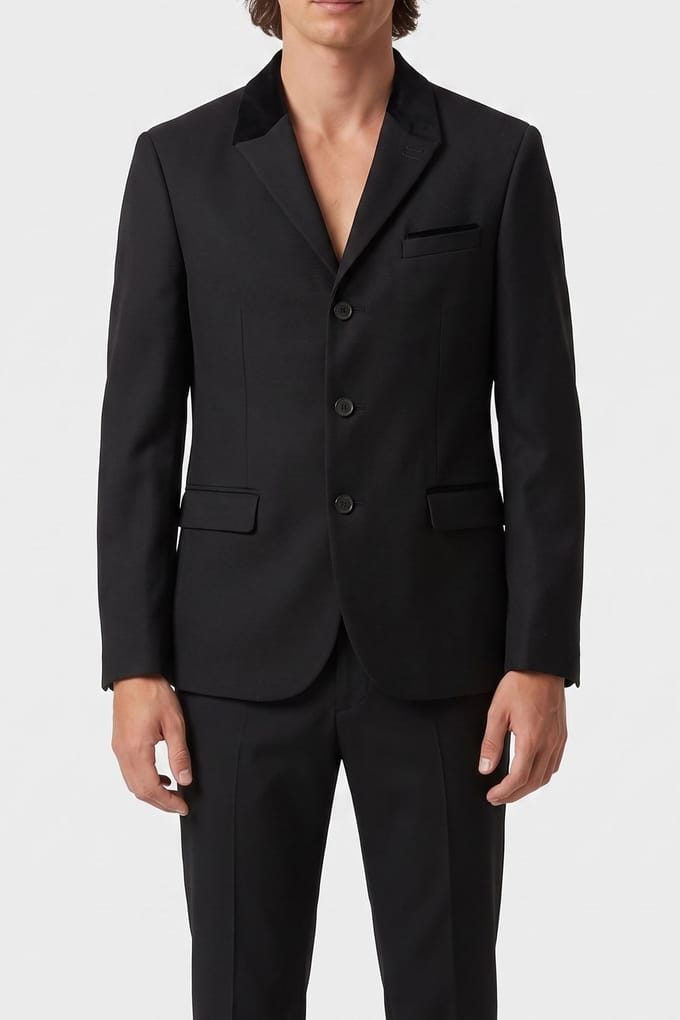 The Kooples Straight-cut Jacket With 3 Buttons & 3 Pockets Black Größe: 44 | Blazer Outlet | Herren | Schwarz