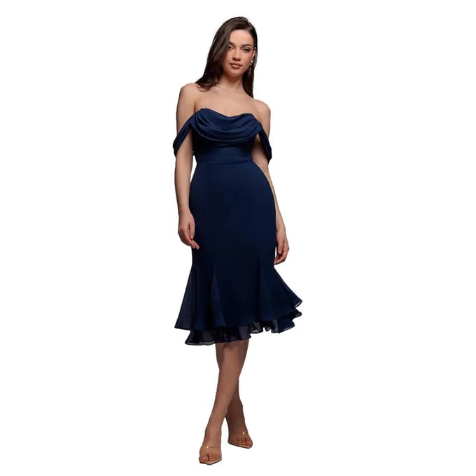 Vrouwen chiffon jurk Goddiva Midi