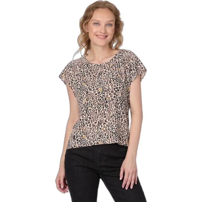 Shirt grateen bruin print dames Ragwear - maat S